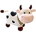 Kawaii Mucca Sorridente Peluche, Bambola di Peluche Simpatica Mucca da Latte per Bambini, Peluche Simpatico Cartone Animato Mucca, Bambola di Peluche Animale Cuscino, Halloween Natale Regalo, 25 CM