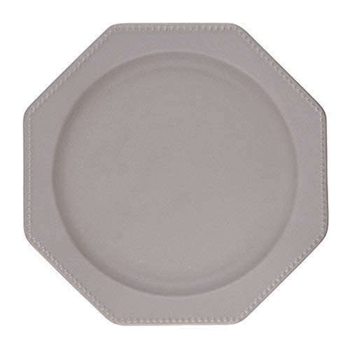 Sizikato Vintage Octagonal Porcelain Dinner Plate, Home Kitchen Dessert Plate Snack Plate, 8 Inch