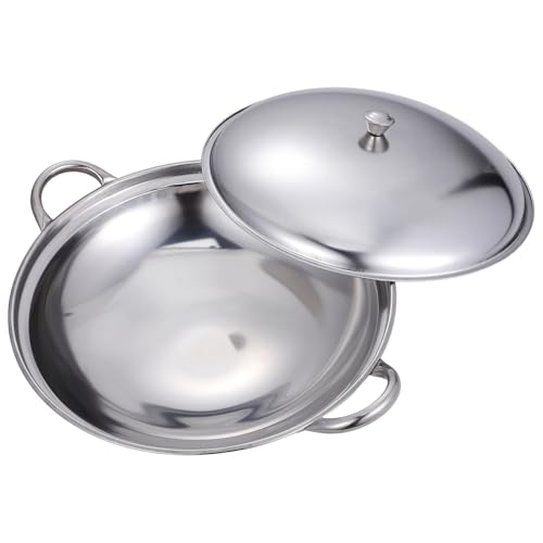 Olla de acero inoxidable con tapa wok para cocinar miniatura 1