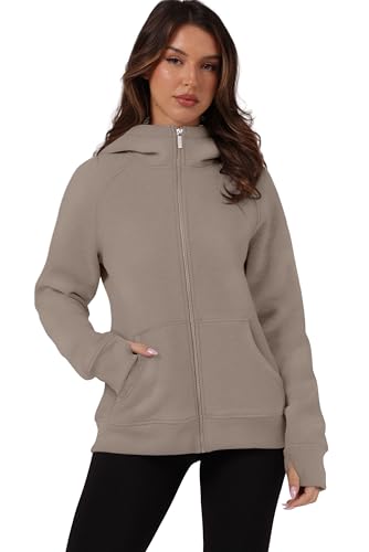 Xieerduo Hoodie For Women Fall Sweatshirt Zip Up Fleece Jacket Winter Outfits 2024 Fall Fashion Casual Hoodies Khaki Xl thumb #3