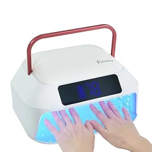 Cordless Nail Lamp,218W Professional Rechargeable UV LED Nail Lamp for Salon,Nail Lamp Built-in 30000mAh Battery,82PCS LEDs Nail Dryer with Dual Displays & Detachable Hand Pillow