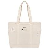 LOVEVOOK Women's Lightweight Tote Bag - Stylish Work Bag for Teachers & Business Travelers, Perfect for 15.6' Laptops, Durable Shoulder Strap, Features External Pockets - Ideal for Daily Use