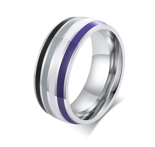 Bague asexual acier inoxydable 8 mm solution alliance confortable sans irritation