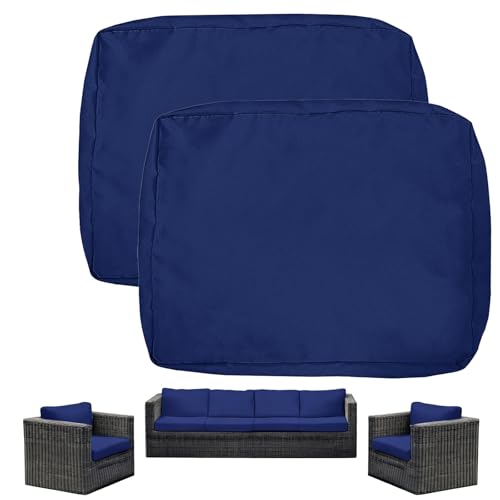 Housse de coussin extérieur imperméable bleu pour rénover assise usée - 2