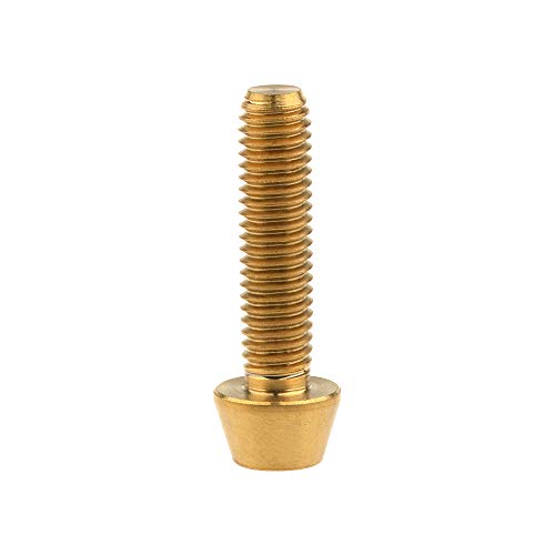 Image of Titanium Ti Bolt M5x9 16 18 20 25 30 35 40 45 50 55 60mm Tapered Head Screws Pack of 4 (M5x20mm, Gold)
