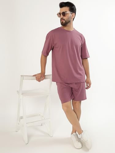 Image of Kvetoo Men Cotton T Shirt and Shorts Set Co Ord Set for Men Summer Casual Lounge Wear Gym Workout T Shirt Shorts Combo Half Sleeve Comfortable Cotton Outfit