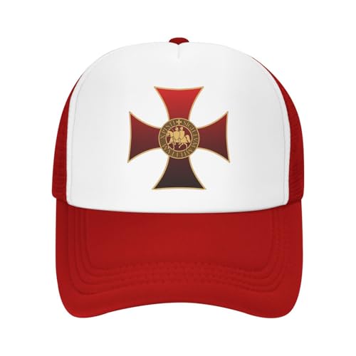Templar Knight Symbol Trucker Hat Snapback Mesh Baseball Cap Unisex2