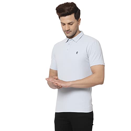 Image of Red Tape Men Sky Blue Polo Neck T-Shirt