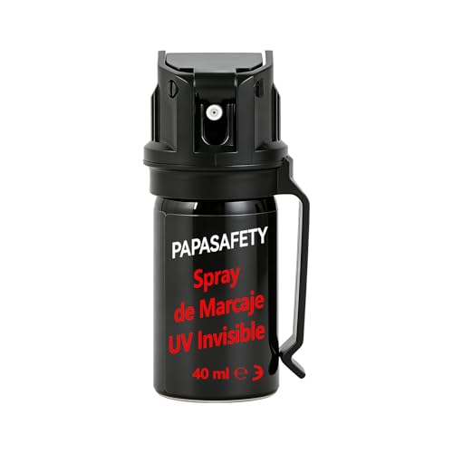 papasafety Spray Compacto de Gel de marcaje UV - 40 ml con Clip de cinturón, Ideal para Mujeres, Estudiantes y Trabajadores nocturnos