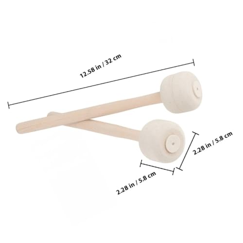 Baquetas de madera y fieltro UPKOCH, 2 piezas, para bombo y percusión, ideal para principiantes y profesionales miniatura 2