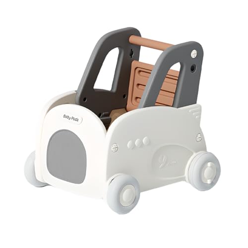 Gorocking レースのワゴン おもちゃ箱 ボックス 手押し車 赤ちゃん キッズワゴン (白+黒)