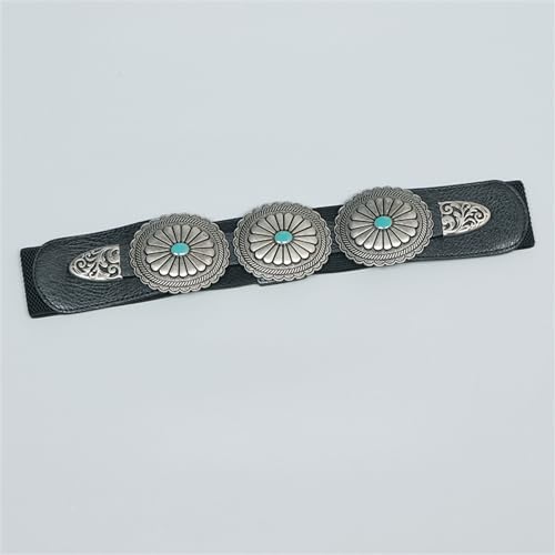 Elastic Length Waist Corset For Women Ladies Dress Belt With Carved Turquoise Buckle Female Waist Rope Accessories3