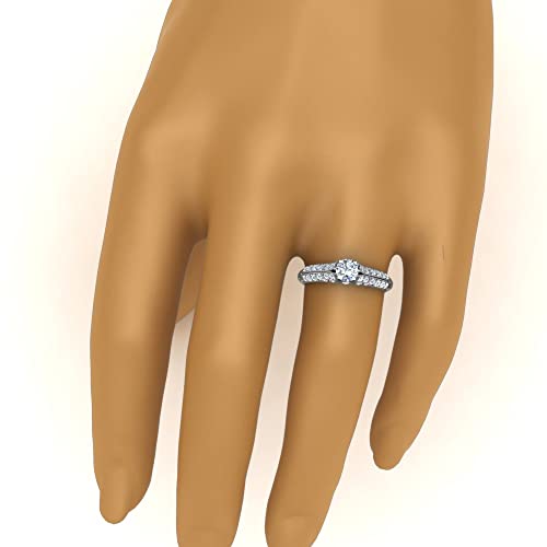 Image of Choose Your Gemstone 2 Row Milgrain Diamond CZ Ring 925 Sterling Silver Round Shape Vintage Engagement Rings Matching Jewelry Wedding Jewelry Easy to Wear Gifts US Size 4 to 12