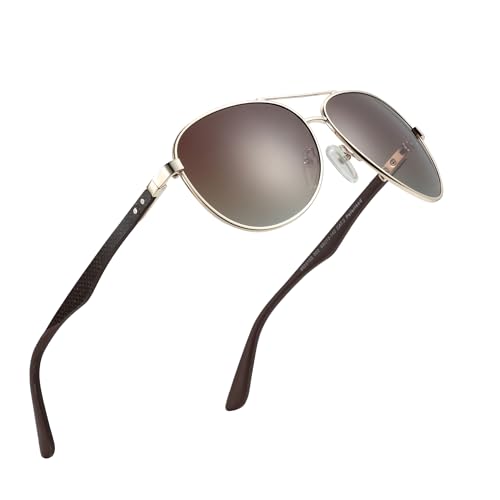 ZENOTTIC Polarized Aviator Sunglasses for Men Carbon Fiber Temple