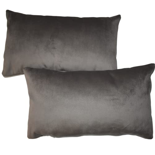 Dalicoco Cojines Sofá con Relleno Incluido, 2 Unidades De Cojines Terciopelo Gris para Sofás De Salón Y Decoración Hogar. Fundas Cojines 50x30 Y Rellenos Cojines 50x30, Pack 2 Cojines Cama Cover