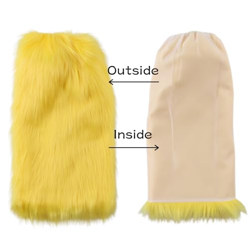 Image of Peecabe Winter Women Faux Fur Fluffy Leg Warmers Fuzzy Long Boot Covers Furry For Christmas