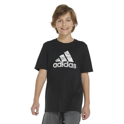 Image of adidas Boys Short Sleeve Camo Logo Tee