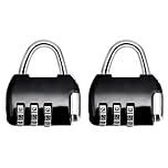 xiluuyou Combination Padlocks with 3 Digit Code, Combination Locker Padlock, Weatherproof Combination Lock Outdoor, Ideal for Lockers, Gates, Gym, Travel (2 Pack, Black)