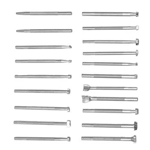 Zreneyfex 20 Pcs Leather Stamping Tools Special Shape Different Patterns for Carving Craft Leather Working Professional