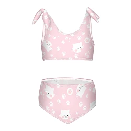 Image of CaTaKu Girls Two Piece Swimsuits Toddler Bathing Suits Bikini Set Summer Beach Swimwear for Girls Size 3-12T