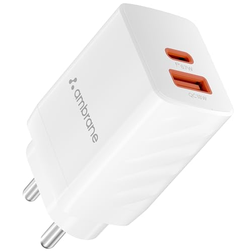 Ambrane 67W Dual Port GaN Charger,Fast Charger Adapter for Laptop...
