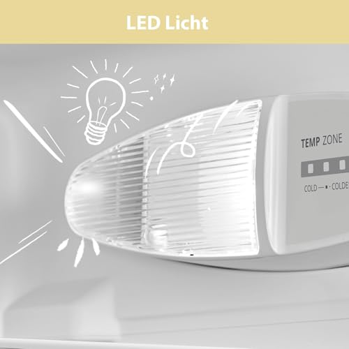 Comfee RCD80WH3(E) Kühlschrank mit Gefrierfach/ 80L Kleiner Kühlschrank/mit 12 L Gefrierfach/ -18 °C bis -8 °C/ 4-Sterne-Gefrierschrank-Bewertung/Inverter-Kompressor/Weiß [Energieklasse D]