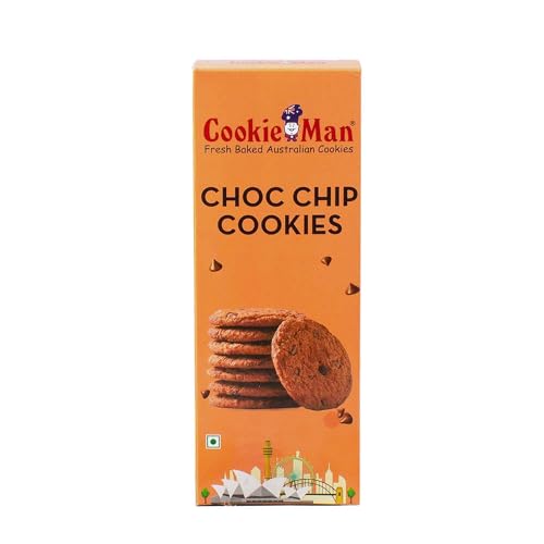 Image of CookieMan Choco Chip Cookies - 150g | Biscuits made with Premium Chocolate Chips for a Rich, Intense Flavor | Perfect Snack Jar for Home, Office or Travel