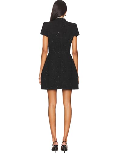 LuFeng Womens Sexy Short Sleeve High Neck Pearls Mini Dress Party Clubwear Club Bodycon Short Dresses3