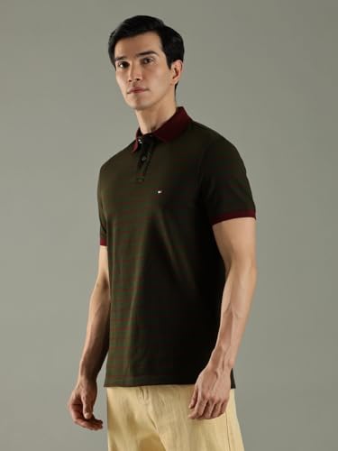 Image of Tommy Hilfiger Solid Regular fit Cotton Polo t-Shirt