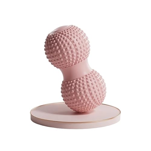 Pelota de masaje de cacahuete, bolas dobles de lacrosse, punto de activación, ejercicio de tejido profundo, brazo, pierna, espalda, rodillo de masaje muscular, yoga, fitness (rosa)