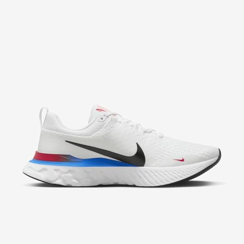 Nike React Infinity Run Flyknit 3 Men's Road Running Shoes (FJ3994-100, White/Photo Blue/University Red/Black) Size 83