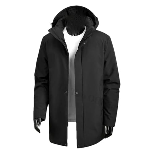 Chaqueta larga de invierno para hombre con acolchado térmico británico para nieve