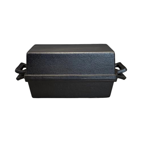 Piceioep Cast Iron Loaf Pan Covered Bread Mold European Styles Homemade Sourdough Baking Practical Bakeware European Bread Baking Mold