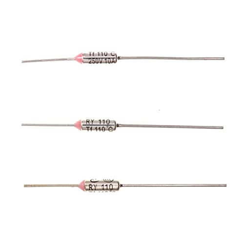 HUABAN 10 Piezas Fusible térmico de temperatura de metal RY110 110 ℃ 10A 250V