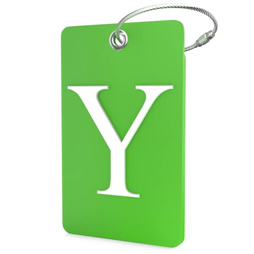 Luggage Tag Initial – Fully Bendable Tag W/Stainless Steel Loop (Letter Y) #TOP19