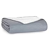Caritex Copriletto Trapuntato Santorini per Letto Singolo, in Microfibra, Bicolore e Rever...