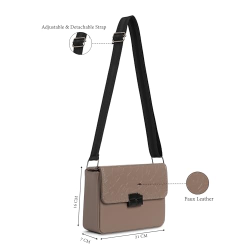 Image of Caprese Paulina Medium Sling Bag for Women with Adjustable Strap for Comfortable Wear | Flap with Magnetic Button Closure | Versatile Handbag for Everyday Use, Travel, & Special Occasions