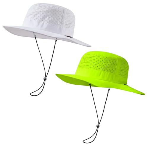 Image of UPF 50+ Bucket Sun Hat with Laser Perforated Mesh Cooling Adjustable Breathable Lightweight for Outdoor Men Women