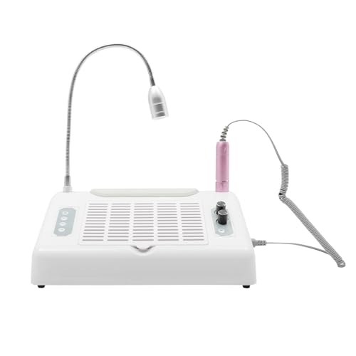 5 in 1 Manicure Machine with 96W UV LED Nail Lamp for Gel Nail Polish, 3 Timers 2 Fans Powerful Manicure Dryer Vacuum Cleaner Nail Drill Dust for Home and Salon