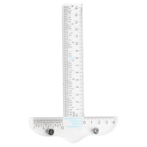 Laroal Regla cuadrada en T de acrílico transparente, en pulgadas y en sistema métrico, diseño y maquetación general, enmarcado y dibujo artístico, álbumes de recortes y manualidades