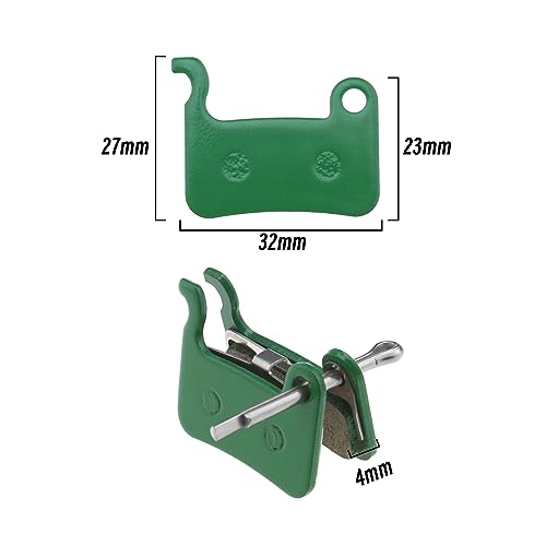 YINETTECH 2 works Ceramic Brake Pads Compatible with Xiaomi Mi 3 E-Scooter Disc Brake Pad Scooter Replacement Part Accessory 32x27x4mm Green - Image 4