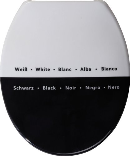 Sanwood WC-bril PARADOXUM, toiletbril van Duroplast met roestvrijstalen scharnier, motief, 45,1 x 37,8 x 5 cm