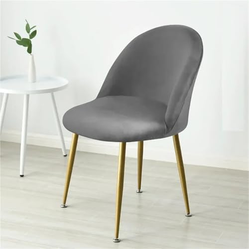 Housse de chaise velours extensible salle à manger dossier bas 1 pièce - 6