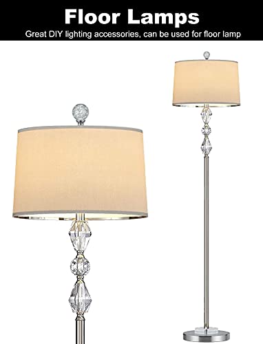 2 Pcs Crystal Lamp Finials For Lamp Shade Top, 2 Inches Tall Ball Shaped Clear Bubbles Glass With Nickel Finish Screw Knob Base, Decoration Accessories For Table And Floor Lamps Cap (Silver) #TOP6