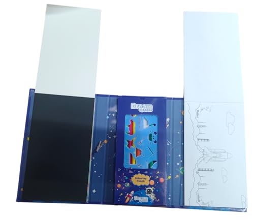 2 in 1 Coloring Book Set & Scratch Pad with 8 Dual Color Pencil Birthday Gift Return Gift for Kids (Space N) (B0CQVXKRMD) Amazon Price History, Amazon Price Tracker