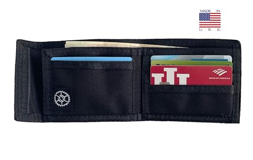 Sprocket Compact Nylon Bifold Wallet for Men (Black)2