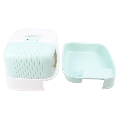 Arenero grande para gato con puerta cubierta y pala miniatura 3