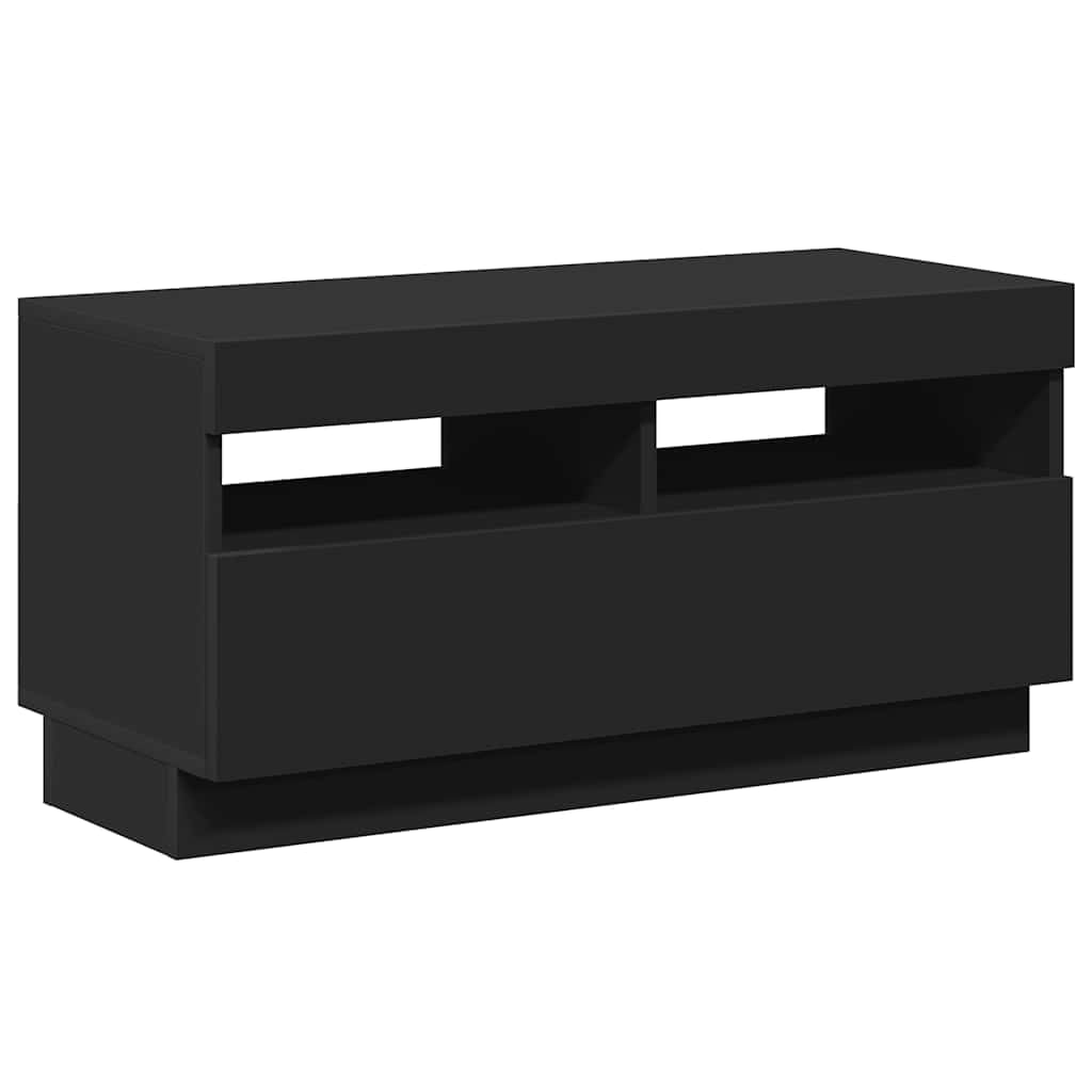 vidaXL Meuble TV avec lumières LED Noir 80x35x40 cm