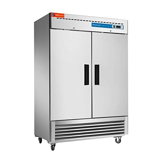 WESTLAKE 54" W Commercial Refrigerator 2 door 2 Section Stainless Steel Reach in Solid door Upright Fan Cooling 49 Cu.ft Cooler for Restuarant, Bar, Shop, etc
