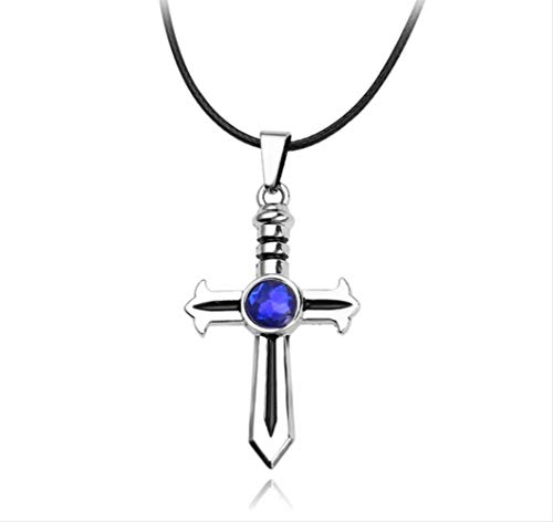 XNR Señoras Damas Collar Joyas de Dibujos Animados Fairy Tail Gris Gris Florpst Azul Cristal Cruz Colgante Collar Novio Hombres Los Mejores Regalos